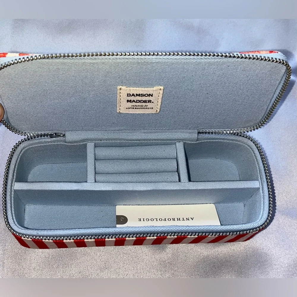 Damson Madder Striped Fabric Jewelry Box